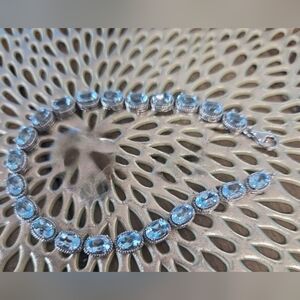 Oval Blue Topaz Bracelet